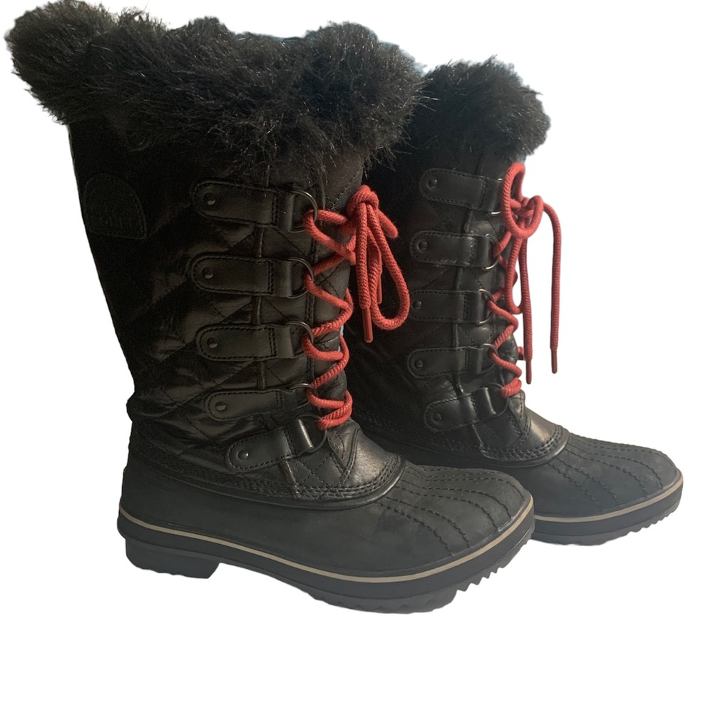 Sorel Tolfino Faux Fur Boots Black Size 7 - Picture 10 of 10